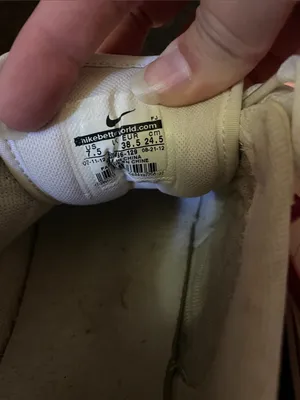Nike Women's White Sneakers with Pink Swoosh thumbnail 2