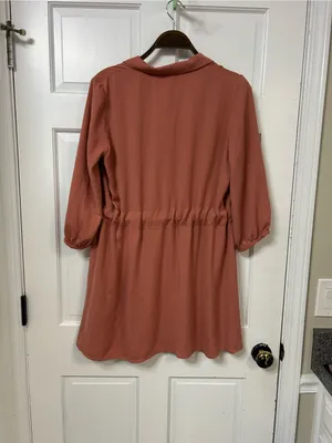 ASOS Rust Button-Front Tunic Dress thumbnail 2