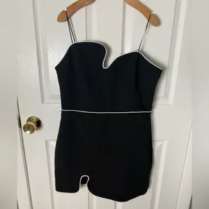 Amanda Uprichard Strapless Puzzle Mini Dress Black / White XL thumbnail 3