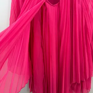 Strut & Bolt Pleated Chiffon Cape Mini Dress Hot Pink Small NWT Party thumbnail 5