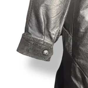 Vintage Wilsons Leather Black Trench Coat Thinsulate‎ Insulated Medium Longline thumbnail 11