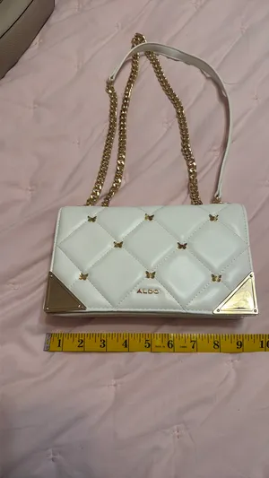ALDO White Purse with Gold Butterflies 🦋 and Gold Trim thumbnail 4