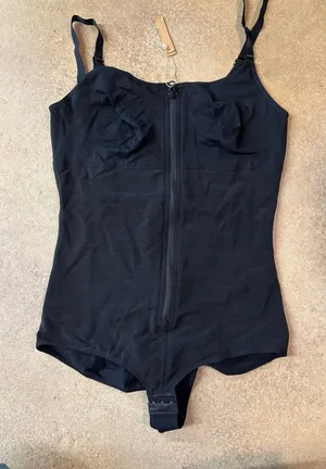 Black Shapewear Bodysuit with Front Zipper Size XXL thumbnail 1