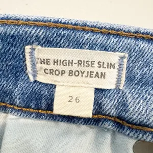 Madewell Boyjean Jeans Size 26‎ Blue Elkhart Wash High Rise Slim Crop Capsule thumbnail 7
