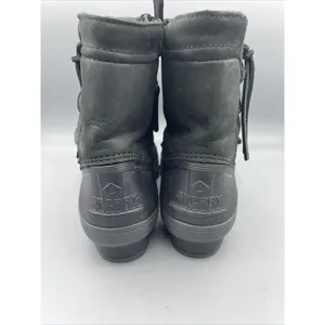 Sperry Top Sider Womens‎ Black Duck Boots Saltwater Leather Size 9.5 thumbnail 3