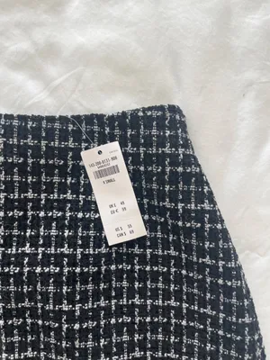 Abercrombie Tweed Skirt Mini Black White thumbnail 2