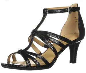 Aerosoles Passionfruit Sandals Black Snakeskin Patent Heels Size 9 thumbnail 1