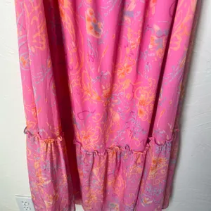 Ramy Brook Pasiley Printed Ashley dress Pink and Orange Strapless Dress size L thumbnail 4