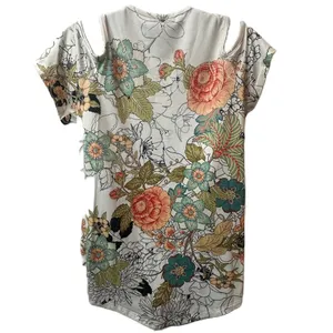 Gaze Women’s Floral Cold‎ Shoulder Top Size Large thumbnail 2