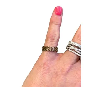 Shashi Linked Band Ring Gold Womens Size 6 thumbnail 5