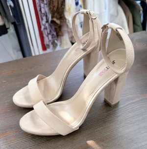 JustFab Nude Block Heels thumbnail 1