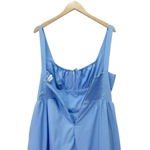 ASTR The Label Blue Corset Midi Dress Fit Flare Smocked Back Pockets Size Large thumbnail 9