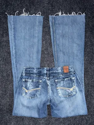 Y2K Buckle BKE Low Rise Star Flare Jeans Women’s 28 x 34 Distressed Grunge LONG thumbnail 2