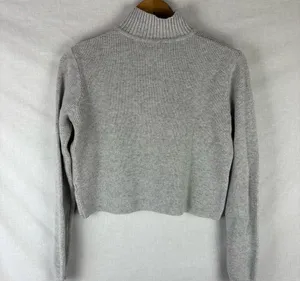 Brandy Melville Quarter Zip Sweater Light Grey thumbnail 4