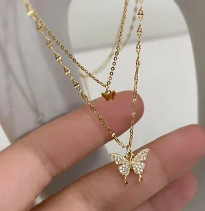 Gold Plated Butterfly Necklace thumbnail 2