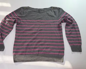 Tommy-hilfiger Women's striped sweater pima cotton boxy thumbnail 1