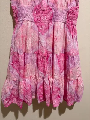 Roller Rabbit Pipette Tiered Mini Dress Pink Floral Short Sleeve thumbnail 13