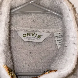 Vintage Orvis Sherpa Fleece Tapestry Trimmed Full Zip Vest Size Large thumbnail 9