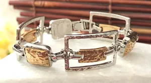Lia Sophia Link Bracelet Silver & Gold Tone thumbnail 1