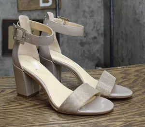 Calvin Klein Womens Vintage Strap Block Heels Sand Brown / Mink 6M thumbnail 1