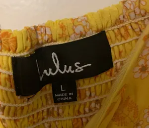 NWOT lulus yellow floral dress size large thumbnail 3
