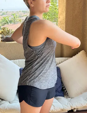 Beyond Yoga Featherweight Side Tie Tank - Heathered Grey - S thumbnail 4