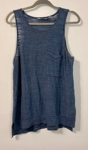Athleta Maven Heather Blue Pocket Tank Top Sz L thumbnail 1