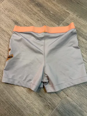 Nike Pro 3" Shorts Women's Large Gray And Orange Gym Workout Gear thumbnail 2