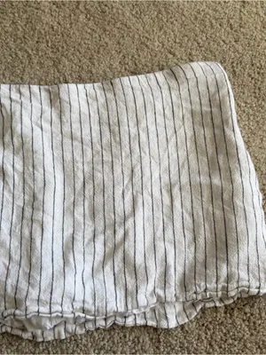 Abercrombie And Fitch White Black Stripped Linen Blend Mini Skort Skirt Large 32 thumbnail 4