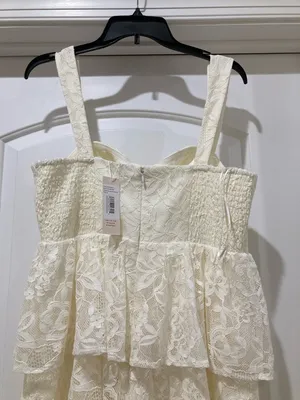 Yumi Kim Cream Tiered Lace Maxi Dress thumbnail 9