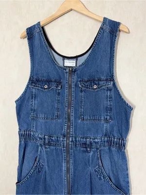 We The Free Women’s Cloud Nine Jumpsuit Denim Sleeveless Boho in Inky Indigo XL thumbnail 4