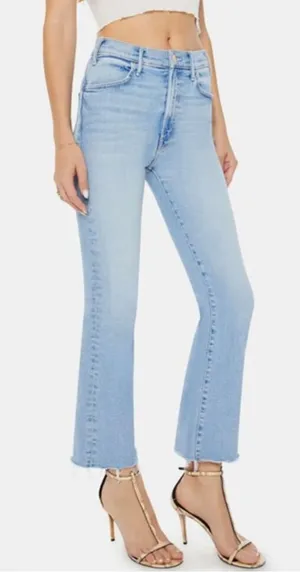 Mother Denim Women’s The Hustler Ankle Fray Cropped Jeans in Knock on Wood 26 thumbnail 1