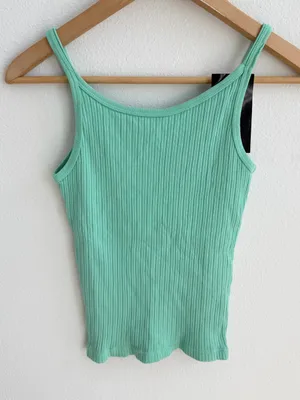 Brandy Melville Beyonca Tank Top Mint Green Ribbed NWT thumbnail 5