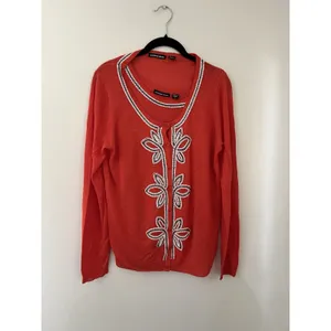 Michael Simon Beaded Embroidered Two Piece Modal Cardigan And Tank Top Set Sz L thumbnail 6