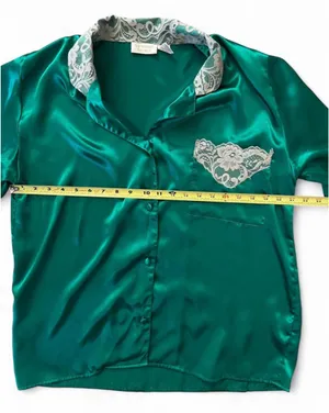 Victoria's Secret Gold Label Vintage Green Pajama Top thumbnail 5