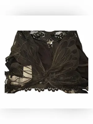 black butterfly-shaped back bralette and panty set NWOT thumbnail 4