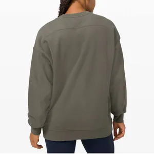 Lululemon Perfectly Oversized Crew Crewneck Sweatshirt Cotton Terry Army Green thumbnail 3