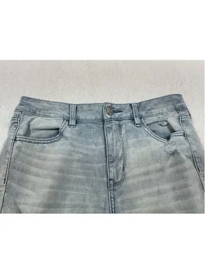 Womans Excellent American Eagle Jegging Stretch Distressed Blue Jeans Size 10 thumbnail 3