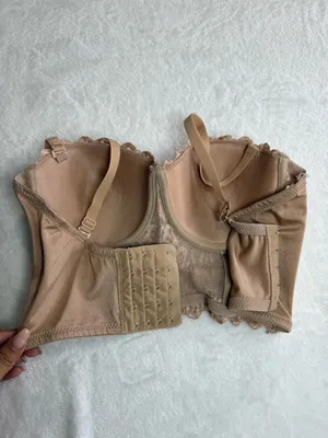 Windsor Embellished Lace Corset Bustier Crop Top Nude Blush Size S thumbnail 5