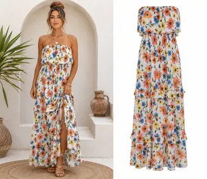 Lush Clothing 840 Floral Strapless Tube Top Maxi Dress thumbnail 13