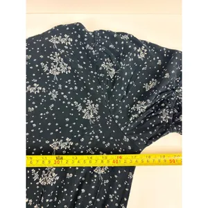 Rewind Womens L Black White Ditsy Floral Ruffle Hem Short Sleeve Mini Dress thumbnail 4