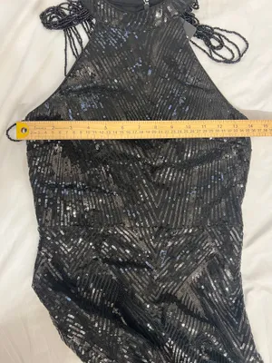 Mis Ord black prom sequin dress size M thumbnail 9