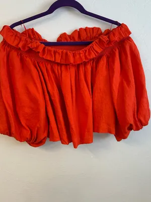 Banana Republic Red Off-Shoulder Mini Skirt thumbnail 4