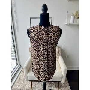 41 Hawthorn Women's Leopard Print V-Neck Sleeveless Tank Blouse Size M thumbnail 4