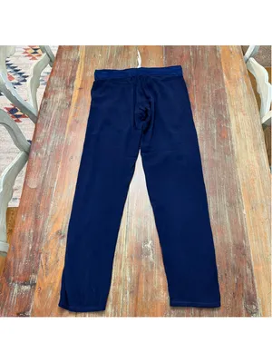 MONROW Navy Blue 100% Rayon Drawstring Loose Straight Leg Lounge Pants Womens XS thumbnail 12