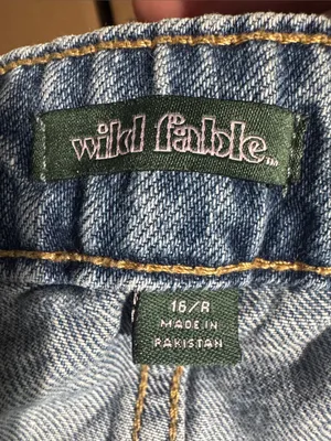 Wild Fable Baggy Skater Jeans Cinch Back Barrel Leg Denim Light Wash Size 16R thumbnail 6