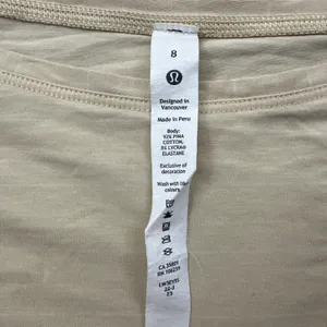 Lululemon Back In Action Short Sleeve Shirt Pale Linen Athleisure Women's 8 thumbnail 4