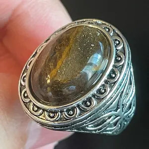 Tigers eye stone silver ring size 8.75 thumbnail 5