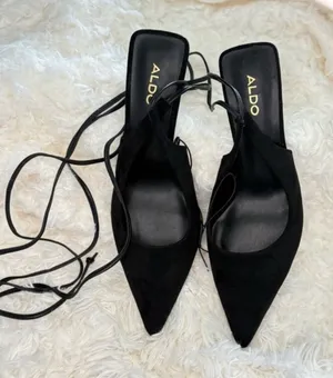 Aldo Elegant Black Lace-Up Heels thumbnail 1