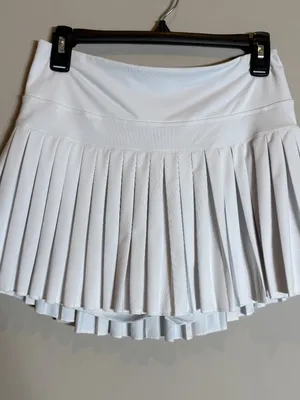 Gold Hinge Off-White Pleated Tennis Skirt Skort Women Medium White Active Tennis thumbnail 7
